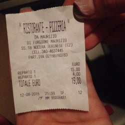 Da Maurizio - Scontrino di un menù turistico di pesce + pizza margherita e 2 caffè in omaggio