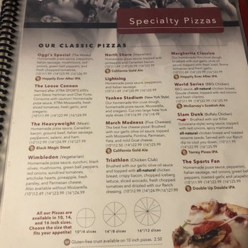 Oggi's - Pizza Menu - Pizza Near Me - Encinitas, California