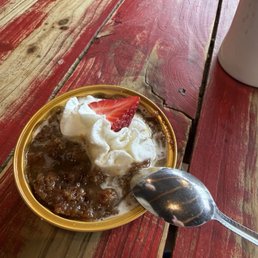 Cinnamon roll bread pudding.