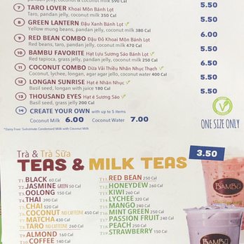 BAMBU - Bambu menu - Bubble Tea Near Me - Fresno, California
