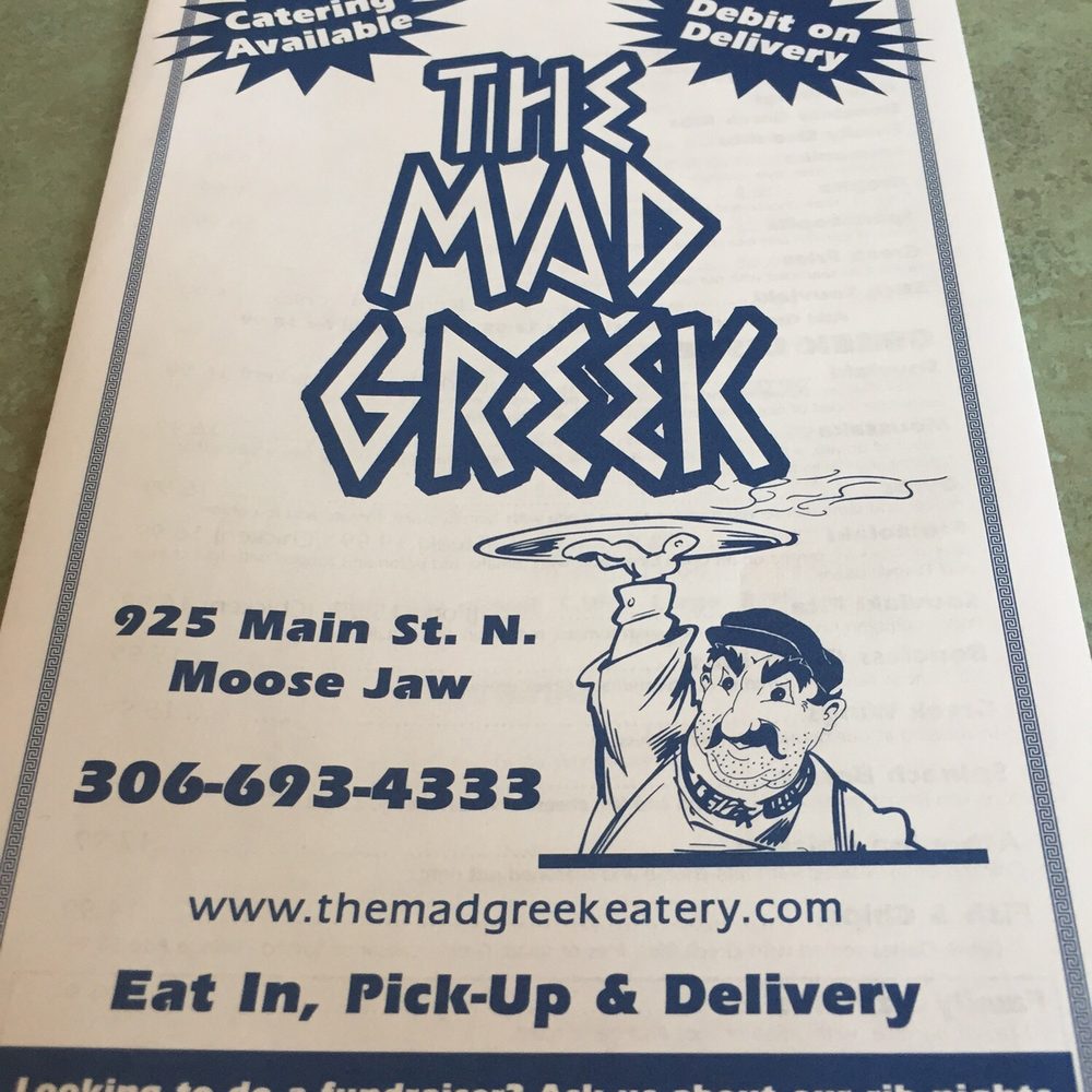 The Mad Greek - Flyer with menu - Greek Near Me - Moose Jaw, Saskatchewan The Mad Greek - Flyer with menu - Greek Near Me - Moose Jaw, Saskatchewan