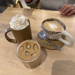 Hot chocolate, iced doce de leiche & l'avella