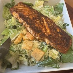 Cesar salad with blackened salmon Cesar salad with blackened salmon