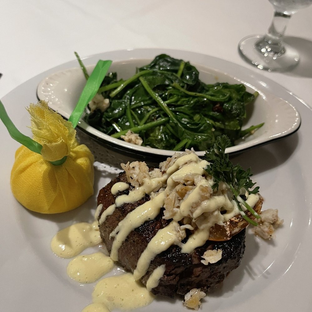 Steve Fields - Chefs filet with the spinach - Steakhouses Near Me - Plano, Texas Steve Fields - Chefs filet with the spinach - Steakhouses Near Me - Plano, Texas