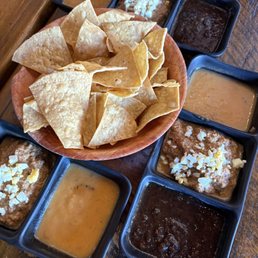 Restaurant Week: Sikil Pak (Mayan pumpkin seed dip), salsas with mango and cacao, and chips
