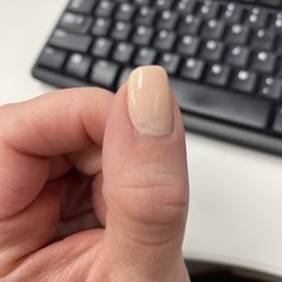 Uneven polish, can see different layers of polish Uneven polish, can see different layers of polish
