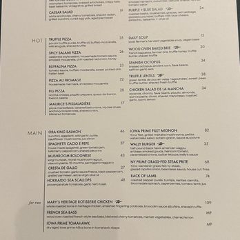 Wally's - Menu - New American Near Me - Beverly Hills, California