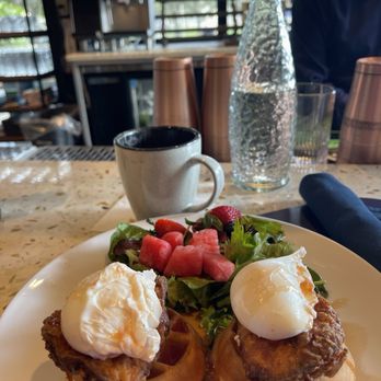 Proper Grit - Hot chicken and waffles. I enjoyed the salad the most. - Bars Near Me - West Palm Beach, Florida