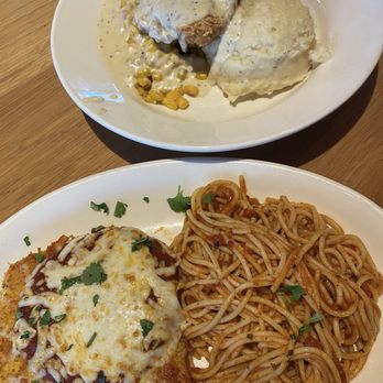 BJ's Restaurant & Brewhouse - Italian Chicken Parmigiana Pasta fried chicken mash potatoes corn - New American Near Me - San Antonio, Texas BJ's Restaurant & Brewhouse - Italian Chicken Parmigiana Pasta fried chicken mash potatoes corn - New American Near Me - San Antonio, Texas