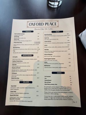Menu photo 2 Oxford Place Jacksonville, FL Menu photo 2 Oxford Place Jacksonville, FL