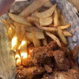 Bayou hotboy wings and fries. Bayou hotboy wings and fries.