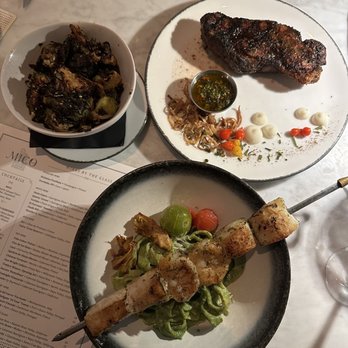 MICO - PERUVIAN PASTA VERDE   8.5/10 *DRY AGED 14 OZ. NY STRIP    8/10 Crispy Brussels Sprouts    9/10 - Argentine Near Me - Charlotte, North Carolina