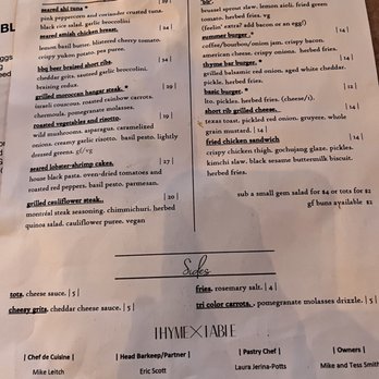 Thyme Table - New American Near Me - Bay Village, Ohio Thyme Table - New American Near Me - Bay Village, Ohio