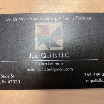 Just Quilts - Owner's card! - Fabric Stores Near Me - Albany, Indiana