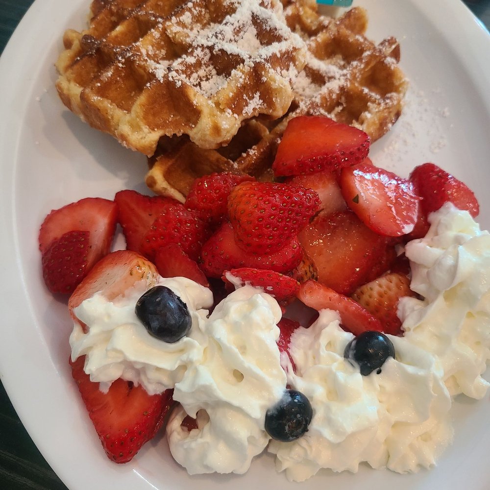 Harbor View Cafe - Belgium waffle with slightly caramelized sugar coat - New American Near Me - Saint Augustine, Florida