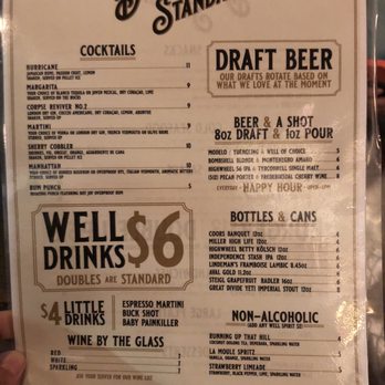 Double Standard - Menu - Bars Near Me - San Antonio, Texas Double Standard - Menu - Bars Near Me - San Antonio, Texas