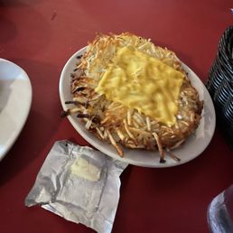 Hash browns witb cheese. Hash browns witb cheese.