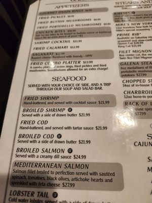 Menu photo 5 Galena Steak House Dixon, IL
