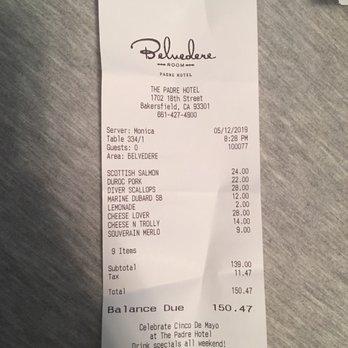 Belvedere Room - New American Near Me - Bakersfield, California