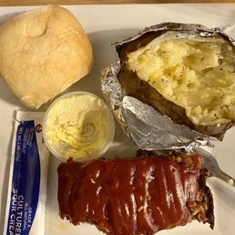 Meatloaf and baked potato Meatloaf and baked potato