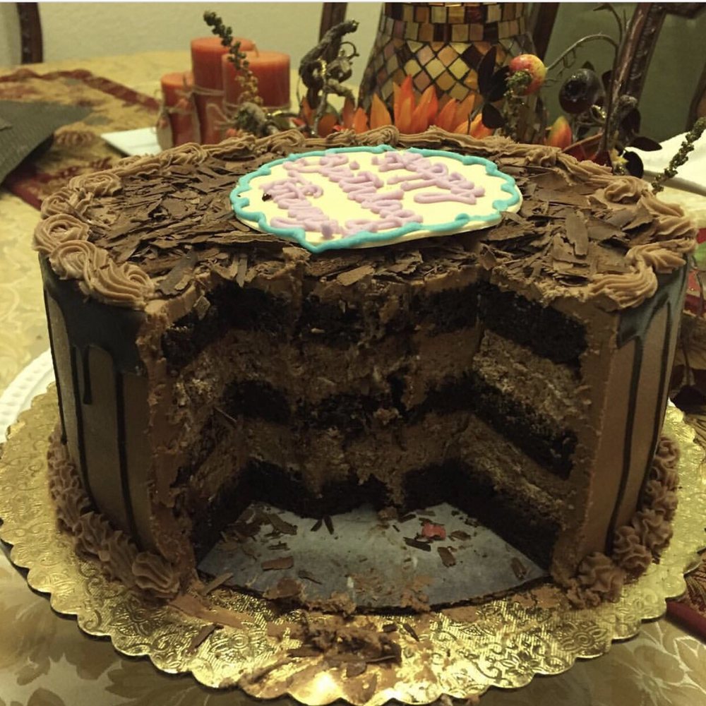 Chocolate cake. This cake stayed moist and delicious for days.. and yes.. the five of us finished it with ease lol Chocolate cake. This cake stayed moist and delicious for days.. and yes.. the five of us finished it with ease lol