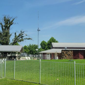 Mill Creek Ranch Resort - A view of the backside of pool and general store - Campgrounds Near Me - Canton, Texas