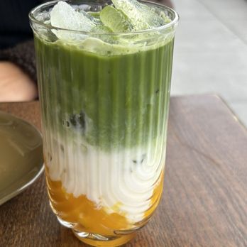 Tanzie's - My friend's Matcha, Mango milk drink - Salad Near Me - Berkeley, California