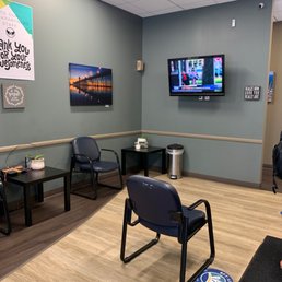 Waiting area with tv. Waiting area with tv.