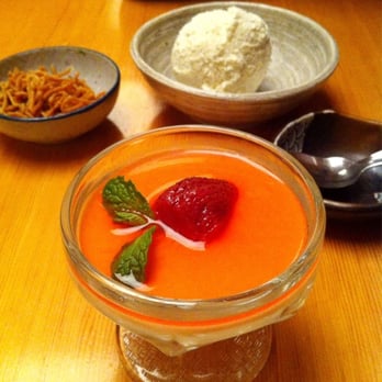 Soba-ya - Tofu-based(?) Panna Cotta (foreground) and Honey-Wasabi Ice Cream - Japanese Near Me - New York, New York Soba-ya - Tofu-based(?) Panna Cotta (foreground) and Honey-Wasabi Ice Cream - Japanese Near Me - New York, New York