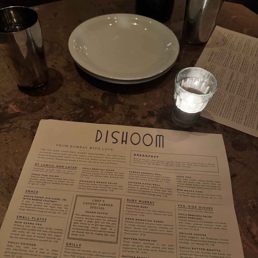 Dishoom - Menu - Indian Near Me - London, XGL