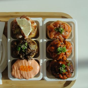 Atoyubu - spicy grilled eel, spicy tuna, grilled bulgogi, fresh salmon, lemon pepper salmon, myungran crab |tiktok & insta: @trinhiesworld - Japanese Near Me - Buena Park, California