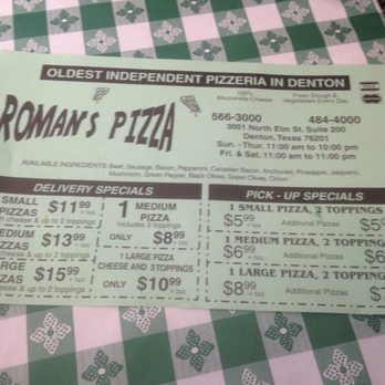 Roman's Pizza - Pizza Near Me - Denton, Texas Roman's Pizza - Pizza Near Me - Denton, Texas