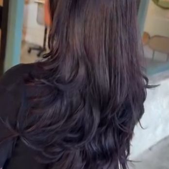 Evolve Salon - Layered cut and full purple dye - Hair Stylists Near Me - Covina, California