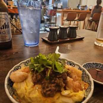Gyoza Studio Kubota - Shrimp egg omelet with spicy pork - Japanese Near Me - Honolulu, Hawaii