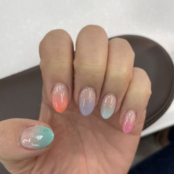 Ken Nails Spa - Beautiful multicolored ombré by Helen!! :) - Nail Salons Near Me - Dublin, California