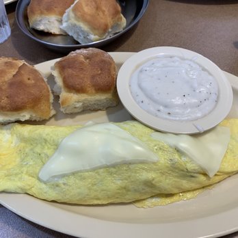 Sherry's Farmhouse Kitchen - Bacon Omelette with Biscuits and Gravy yum - Seafood Near Me - Sallisaw, Oklahoma Sherry's Farmhouse Kitchen - Bacon Omelette with Biscuits and Gravy yum - Seafood Near Me - Sallisaw, Oklahoma