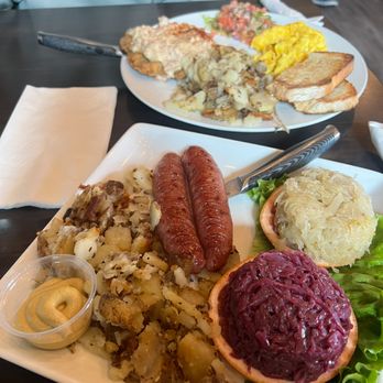 Josef's Vienna Bakery & Cafe - bratwurst (back) + chicken fried steak (front) - Bakeries Near Me - Reno, Nevada Josef's Vienna Bakery & Cafe - bratwurst (back) + chicken fried steak (front) - Bakeries Near Me - Reno, Nevada