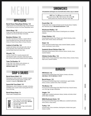 Menu photo 4 The Barrel House Windsor, ON