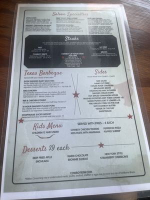 Menu photo 2 Cowboy Row Saloon and Chophouse Baltimore, MD