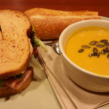 Panera Bread - Bacon turkey bravo with ham, mixed greens, and tomato sofrito. Also, autumn squash soup. - Sandwiches Near Me - Warner Robins, Georgia