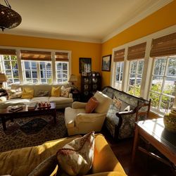 My Rosegarden Guest Rooms - Mt friend plunked herself in a couch and said " Well, we don't need to go anywhere let's just sit here and reminisce"!
