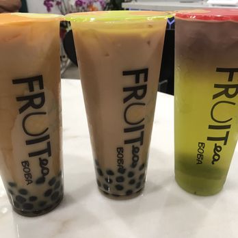 Fruitea Boba - Cold Caramel Milk Tea  Cold Milk Tea Kiwi Lemon Fruit Tea - Caterers Near Me - Orange, California