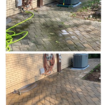 Marder Pressure Washing - Algae removal and brick patio restored to original condition - Pressure Washers Near Me Marder Pressure Washing - Algae removal and brick patio restored to original condition - Pressure Washers Near Me