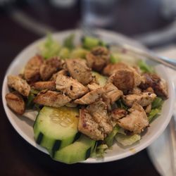 Capital City Diner - Regular Salad with perfectly grilled Chicken and Cucumbers with the perfect bite. So Much flavor.
