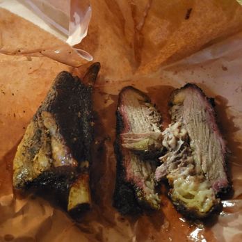 Cooper's Old Time Pit Bar-B-Que - Beef ribs and half pound of brisket - Barbeque Near Me - Austin, Texas