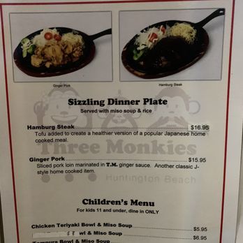 Three Monkies Japanese Kitchen - Menu - Japanese Near Me - Huntington Beach, California Three Monkies Japanese Kitchen - Menu - Japanese Near Me - Huntington Beach, California