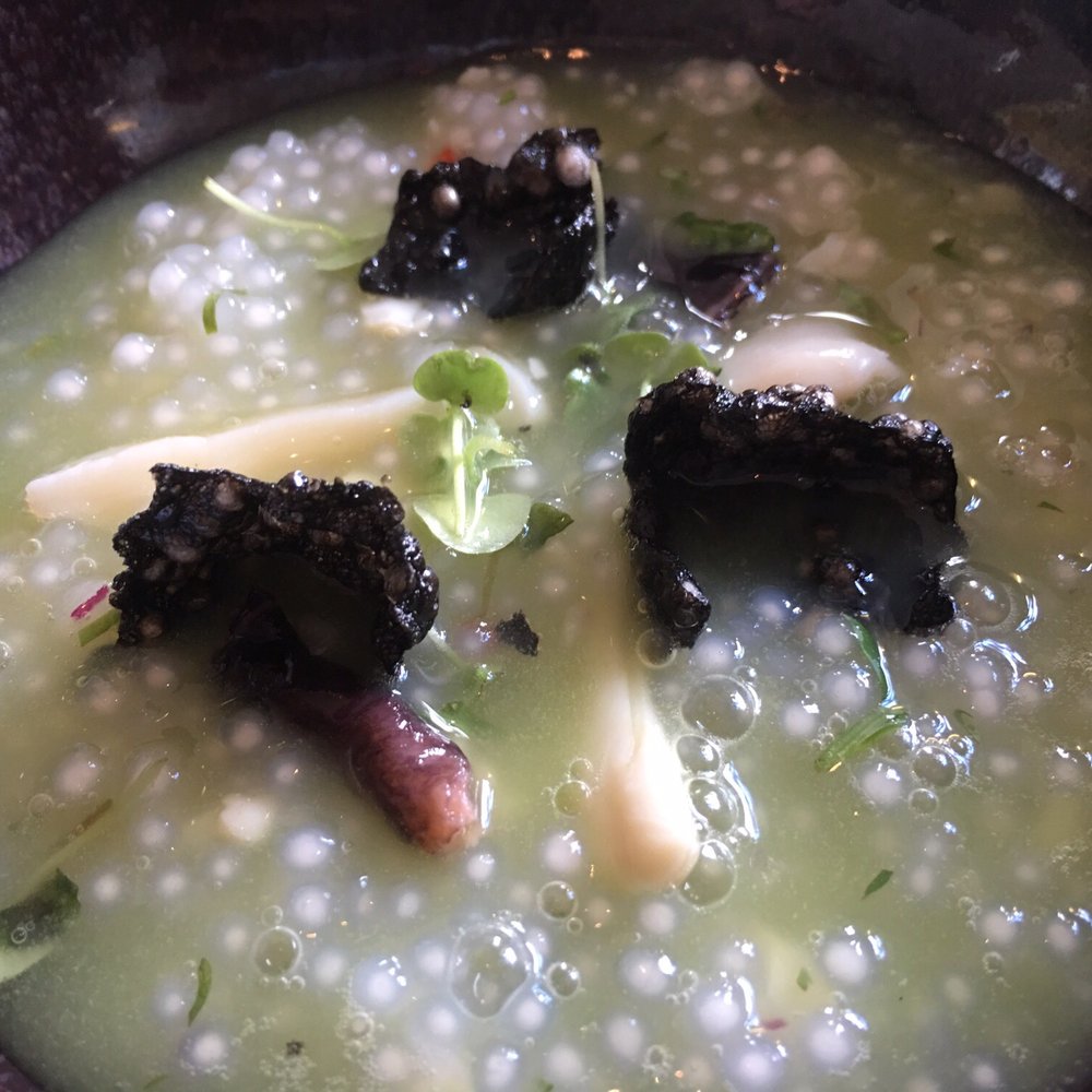 A Cevicheria - Green Gazpacho. Delightful combination of sweet, sour, bitter, salty and umami! - Gastropubs Near Me - Lisbon, 11