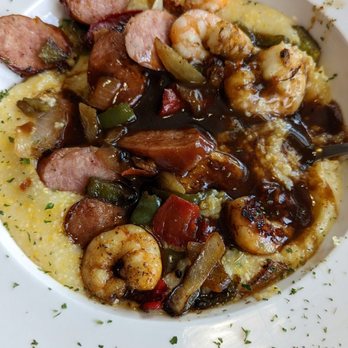 Marina Variety Store Restaurant - A different, but delicious, shrimp and grits. - Seafood Near Me - Charleston, South Carolina