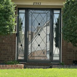 American Door - Eye catching security door with side lights.