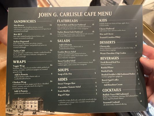 Menu photo 1 Buffalo Trace Distillery Frankfort, KY